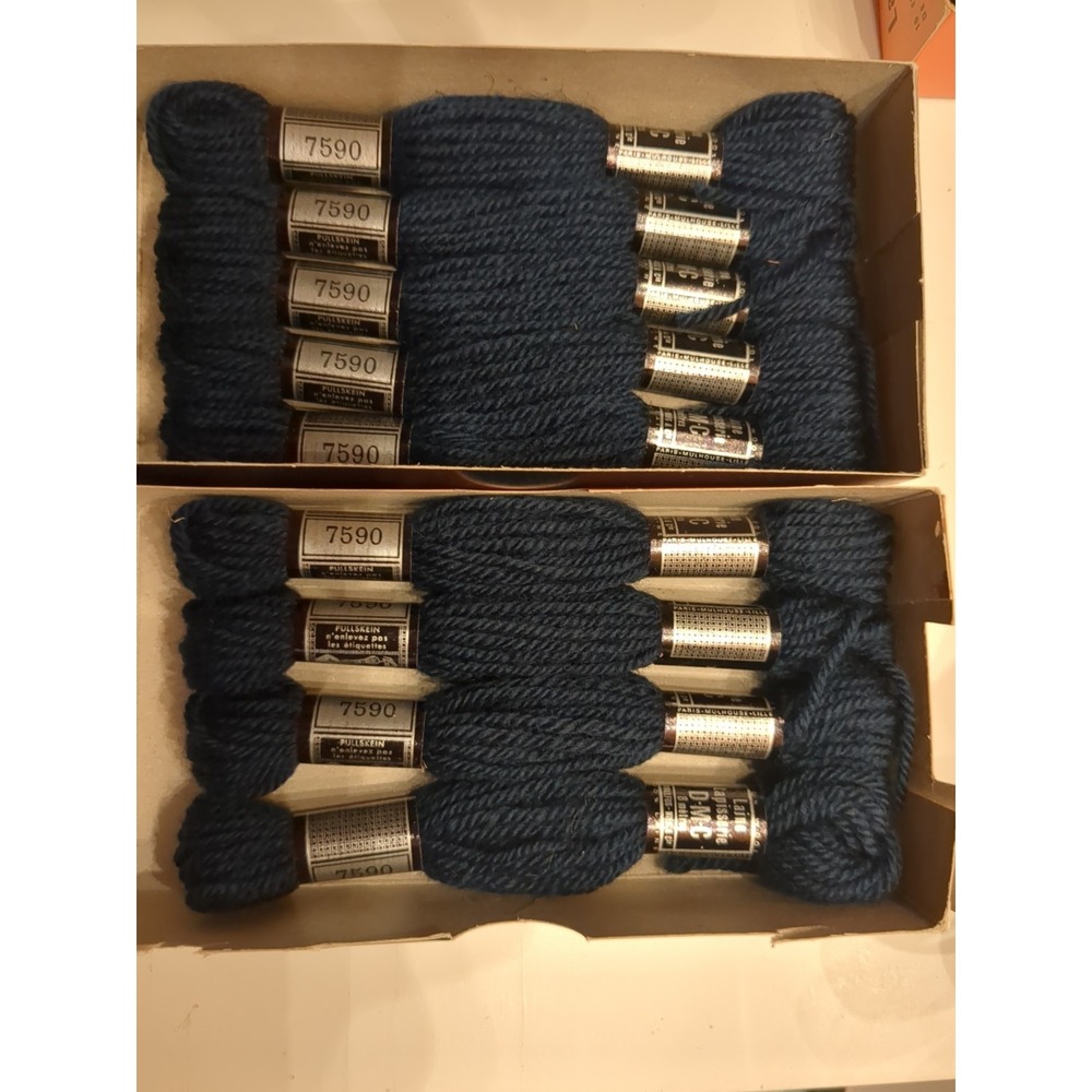9 Skeins Laine Tapisserie DMC 100% Wool 8 Meters ea #7590 Fine Silver